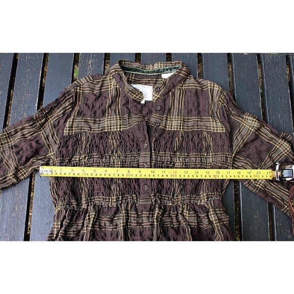 Timberland - Heavyweight Smock Front Tunic in Brown Plaid, size Large - Picture 7 of 13